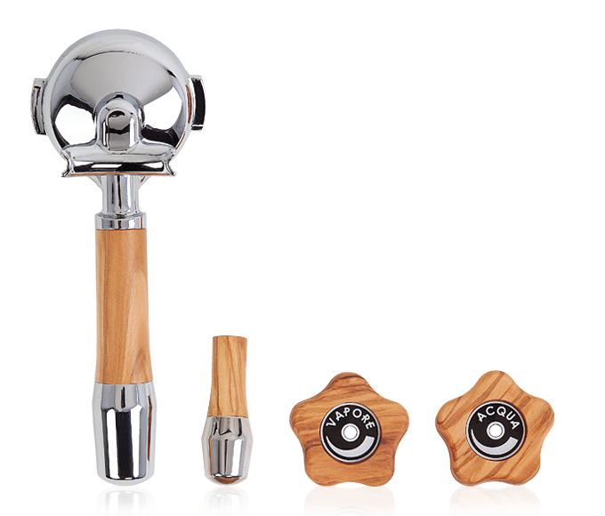 Rotary valve handle set - olive wood