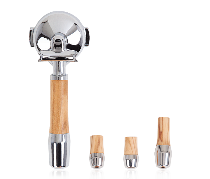 Lever valve handle set - olive wood
